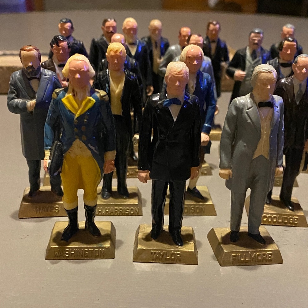 Vintage Marx Toys 36 U.S. Presidents Figurine Set 3” Historical Collection-